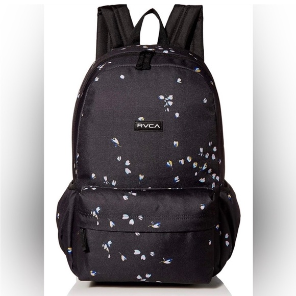 🌸NWT RVCA MULTIPLIED II BLACK FLORAL BACKPACK 🌸 - Picture 2 of 13
